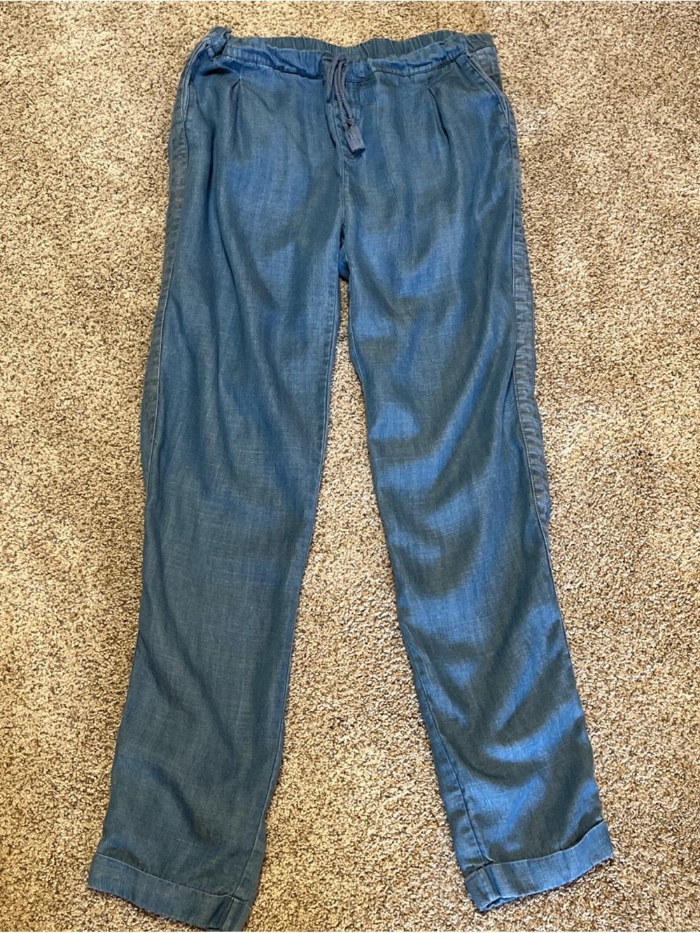 Matilda Jane Blue Drawstring Casual Chambray Lyocel Pants